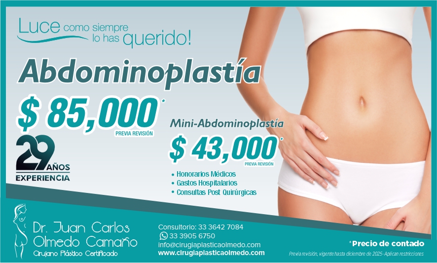 Precio Paquete Cirugía Plástica de Abdominoplastia